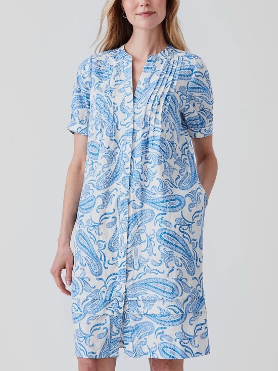 J. McLaughlin Dresses & Skirts - J. McLaughlin Paisley Bandana Gianna Linen Shirt Tunic Dress Size Small